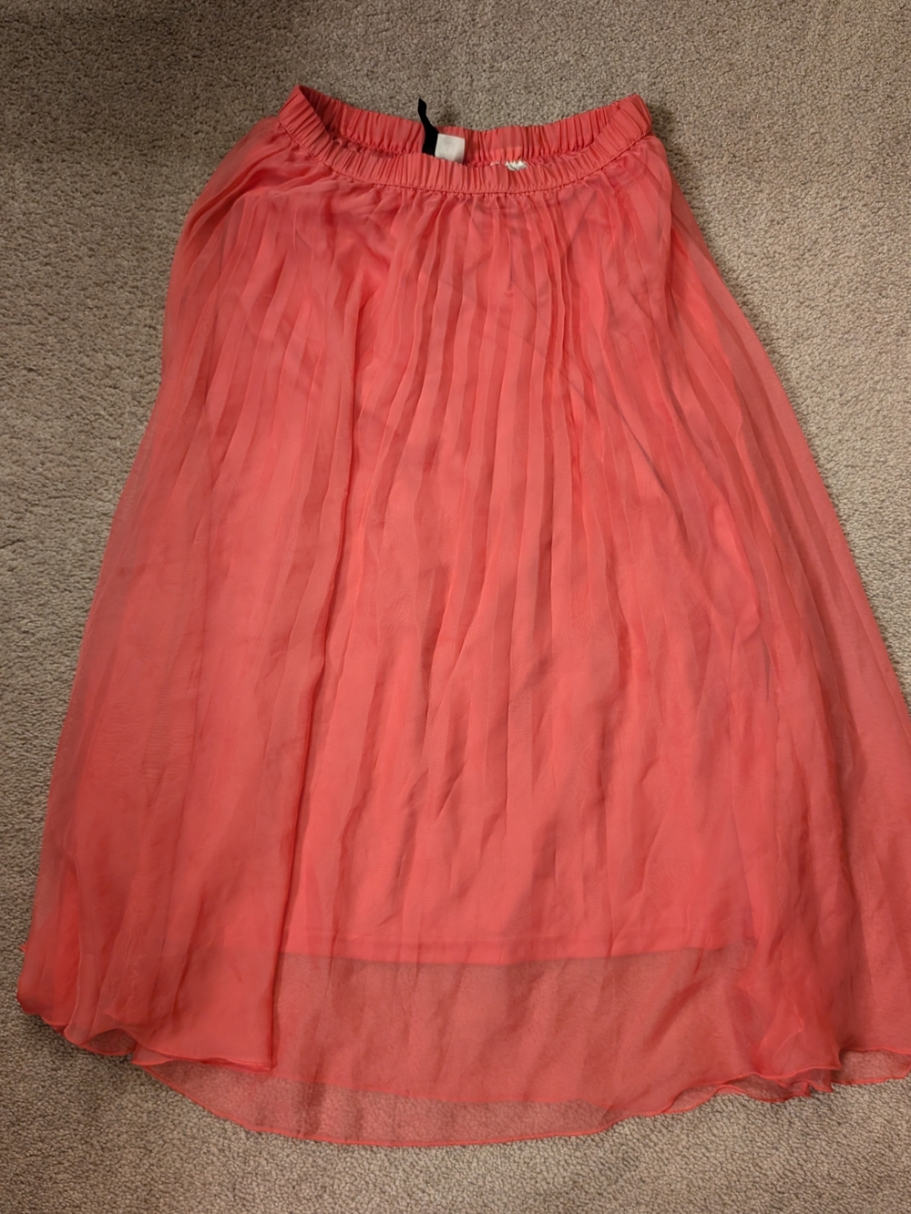 H&M Coral Pleated Maxi Skirt